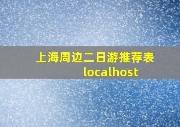 上海周边二日游推荐表 localhost